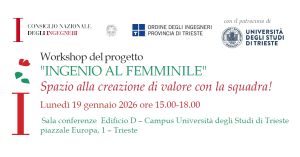 Workshop del progetto “INGENIO AL FEMMINILE” – spazio alla creazione di valore con la squadra! – 19 gennaio 2026