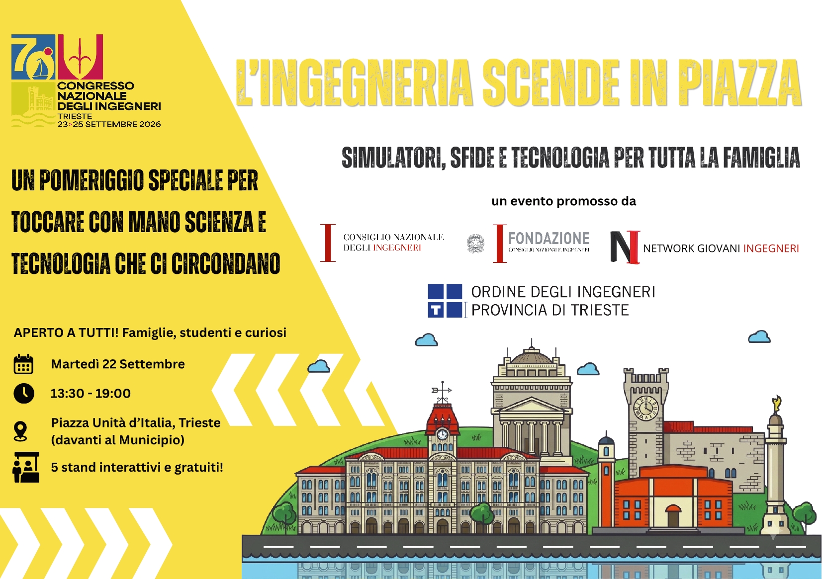 Vieni a scoprire l’ingegneria in Piazza Unità d’Italia – 22 settembre
